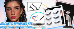Handmade Magnetic Eyelashes & Tweezers Set - Fluffy Faux Mink