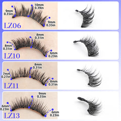 Handmade Magnetic Eyelashes & Tweezers Set - Fluffy Faux Mink