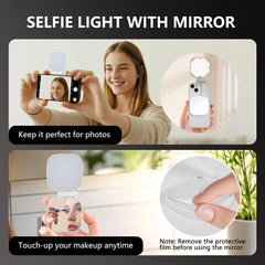 Magnetic Selfie Light with Mirror – 360° LED Fill Light