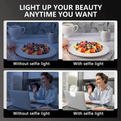 Magnetic Selfie Light with Mirror – 360° LED Fill Light