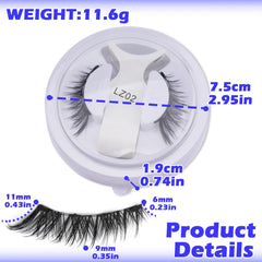 Handmade Magnetic Eyelashes & Tweezers Set - Fluffy Faux Mink