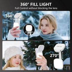 Magnetic Selfie Light with Mirror – 360° LED Fill Light