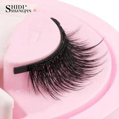 Handmade Magnetic Eyelashes & Tweezers Set - Fluffy Faux Mink