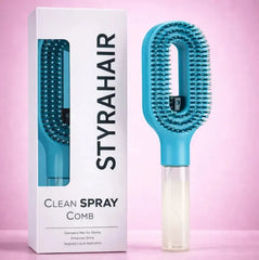 Water spray hair brush, blue colour