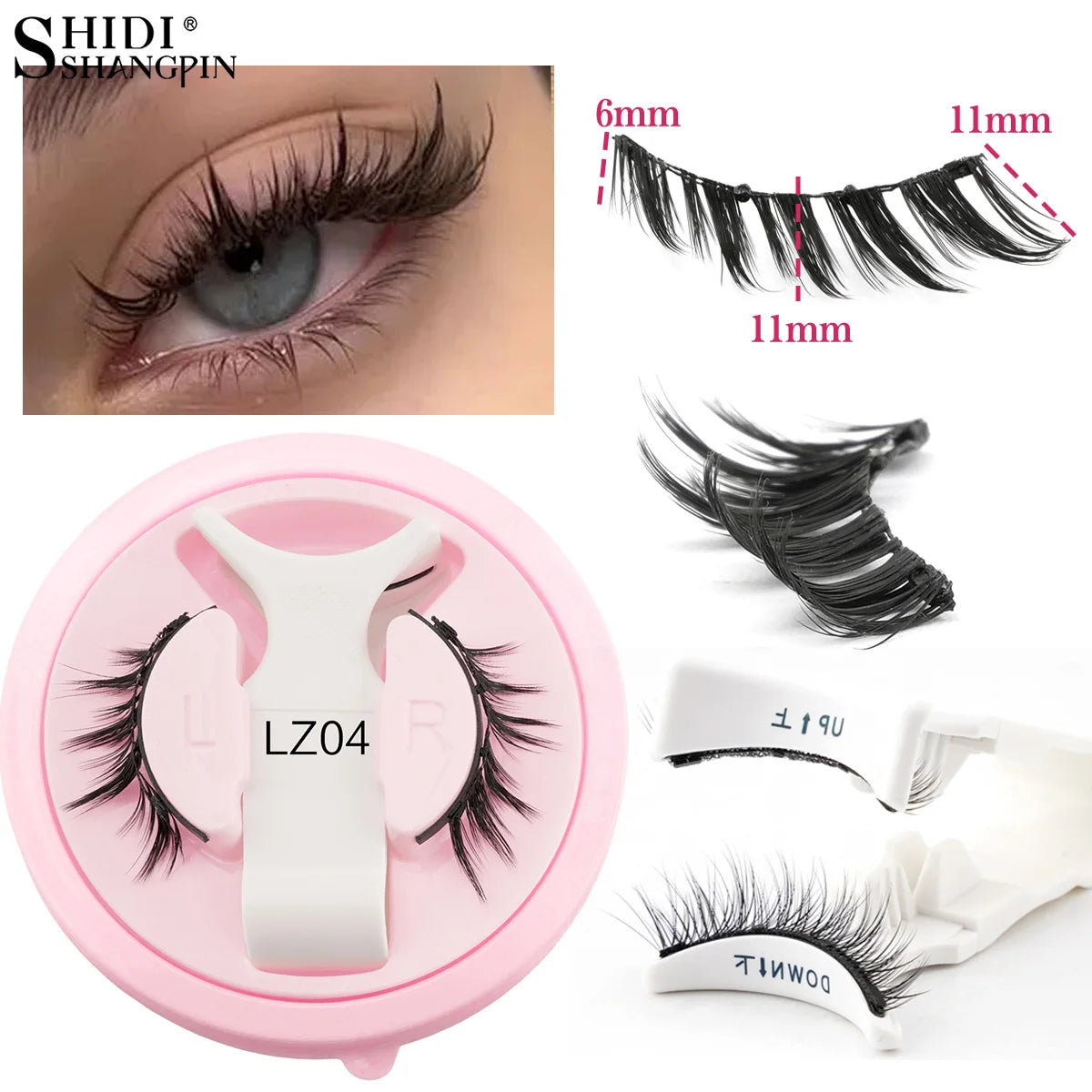 Handmade Magnetic Eyelashes & Tweezers Set - Fluffy Faux Mink
