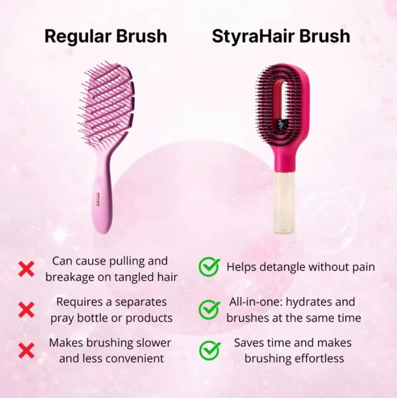 Water spray hair brush